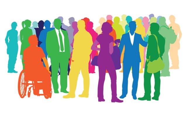 Diverse Crowd Of Multicoloured People